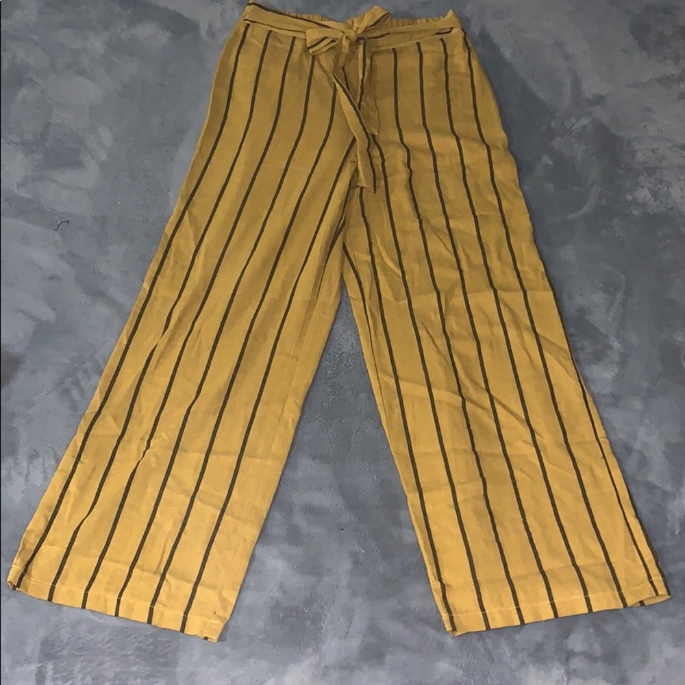 Yellow high waisted flair pants